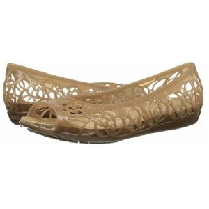 Crocs, Gold Jelly Flats